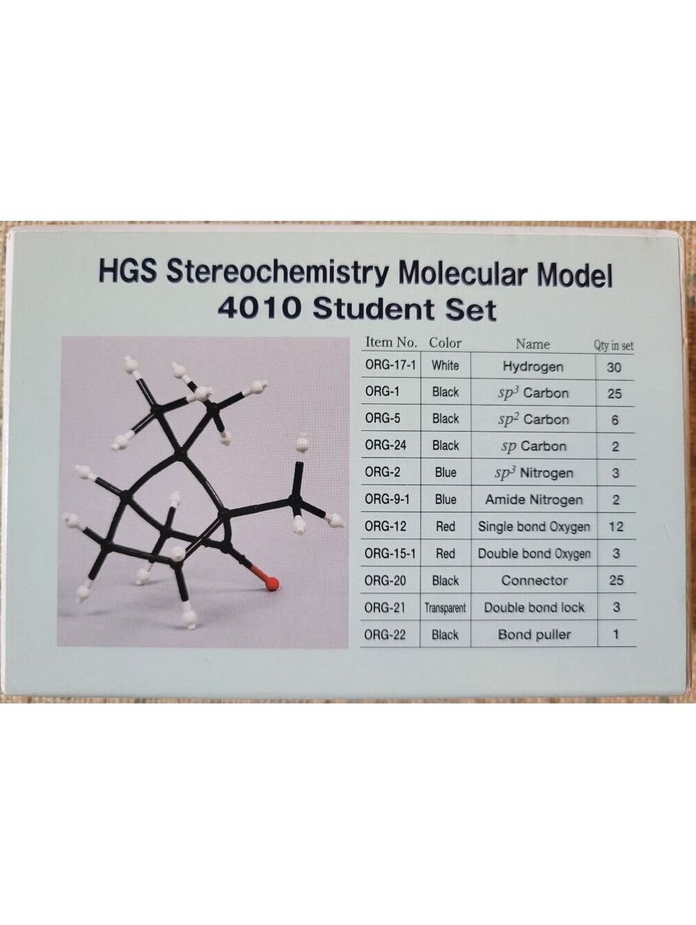 HGS stereochemistry Molecular Model 4010 Student Set by Maruzen Made in Japan